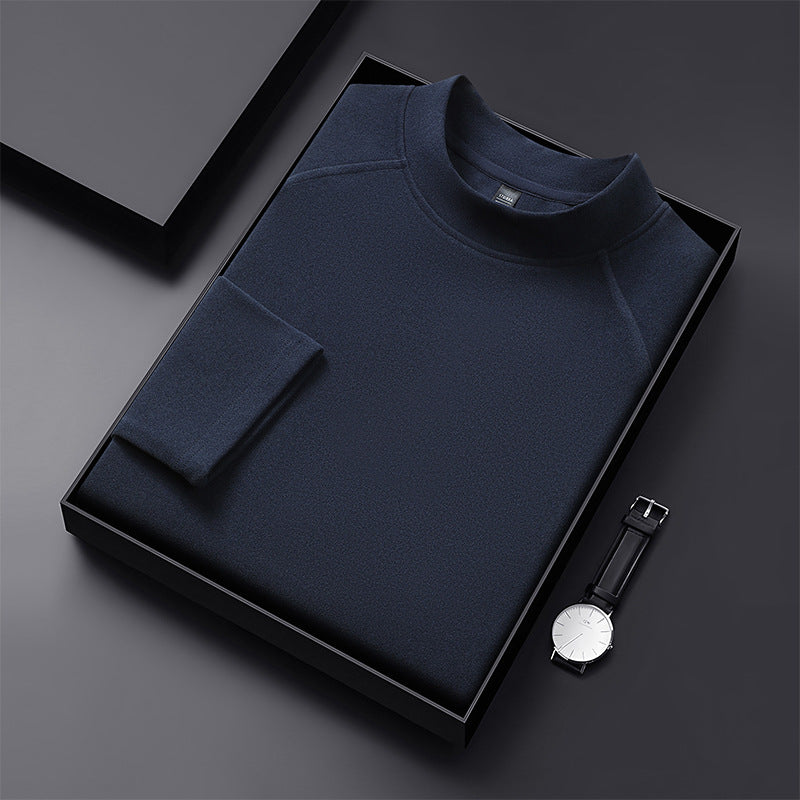 Herren Premium-Mockneck-Pullover aus feinem Woll-Mix mit Raglanärmeln Drune