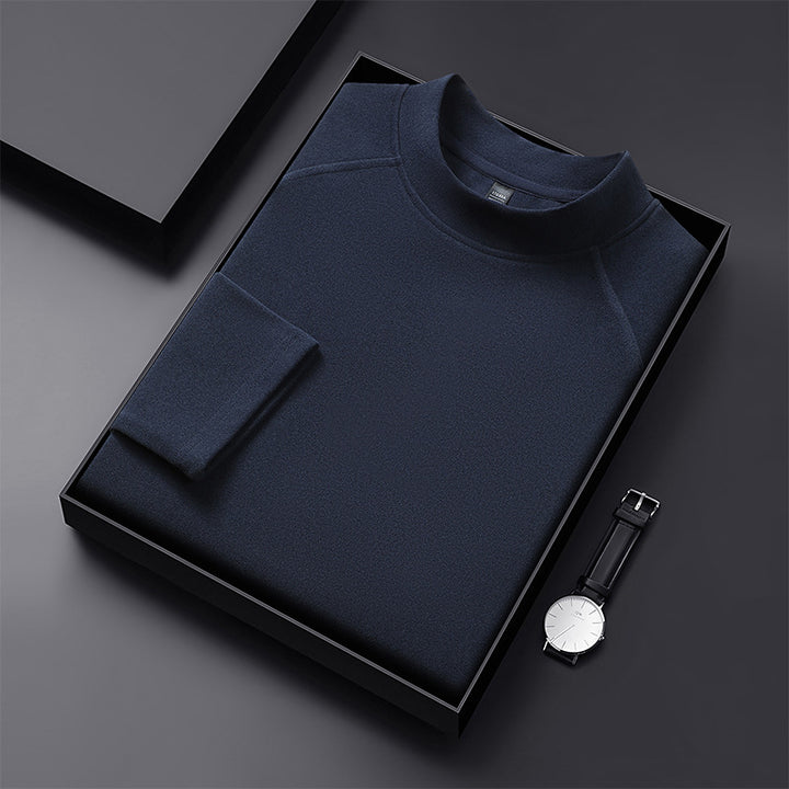 Herren Premium-Mockneck-Pullover aus feinem Woll-Mix mit Raglanärmeln Drune