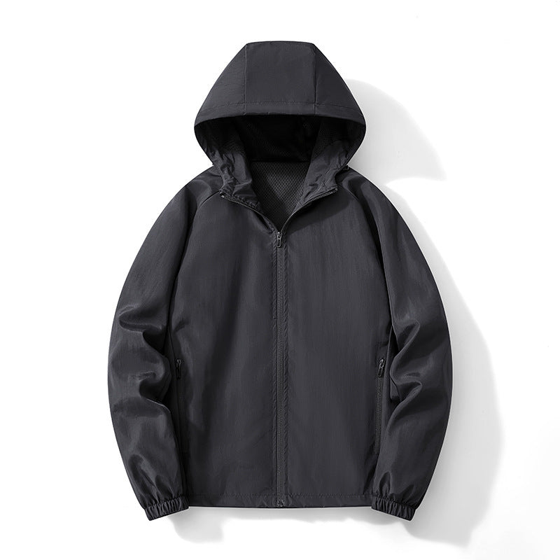 Herren Ultraleichter Kapuzen-Windbreaker mit atmungsaktivem Mesh‑Futter und verdecktem Reißverschluss Drune