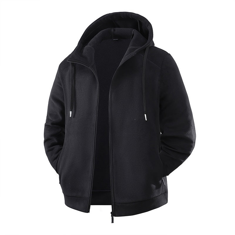 Herren Fleece-Softshell Hybridkapuzenjacke mit Teddy-Innenfutter & verstellbarer Kapuze Drune