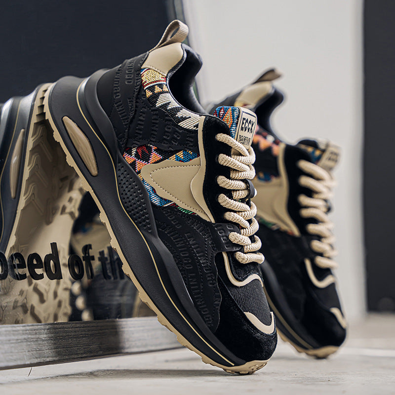 Damen Sportliche Sneakers mit geometrischem Obermaterial und dämpfender Profilsohle Drune