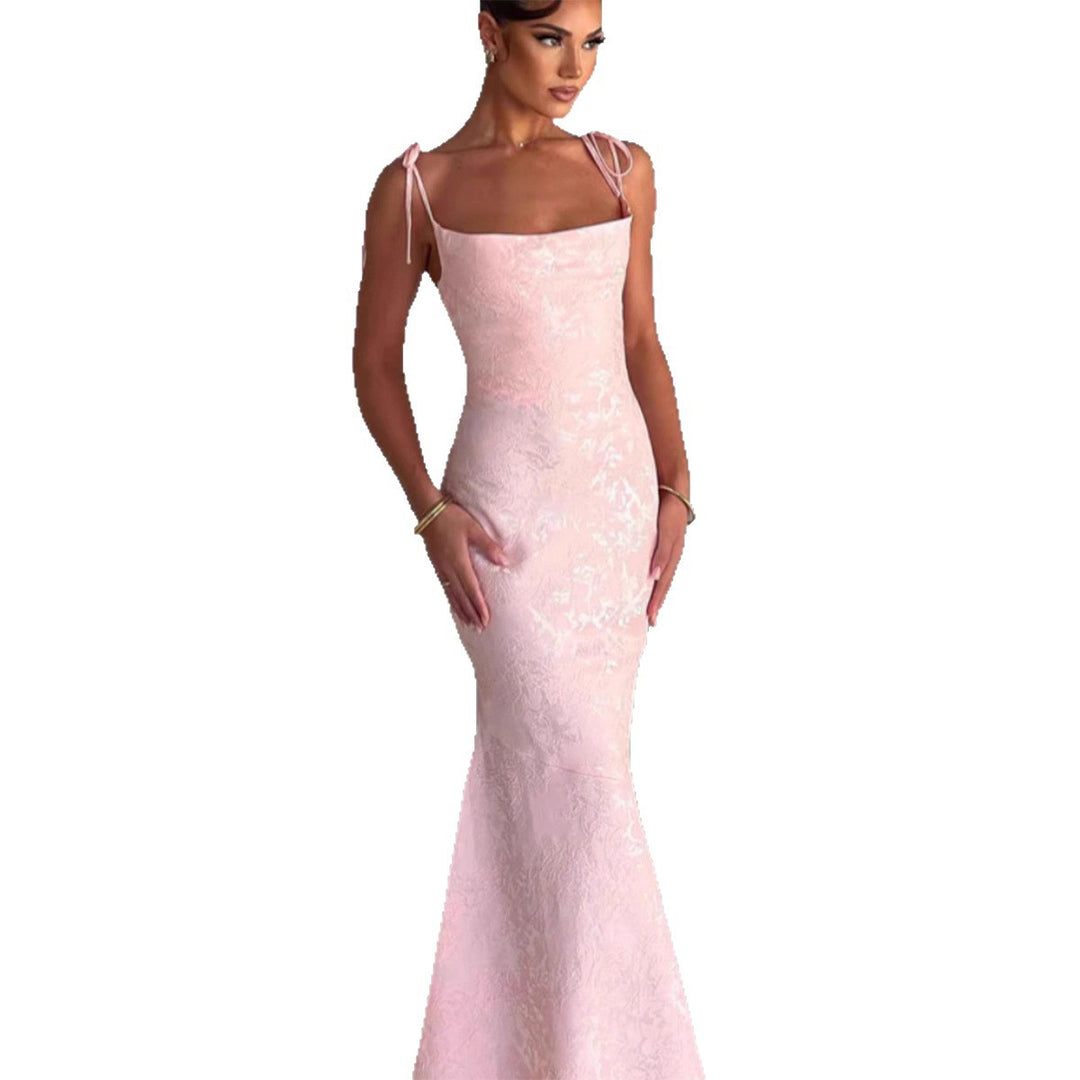Damen Elegantes Maxikleid mit verführerischen Spaghettiträgern Drune