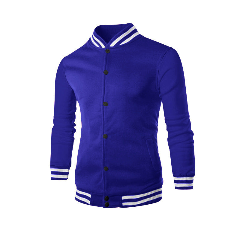 Herren nan College-Strickjacke im Retro-Look mit Rippkragen, Druckknopfverschluss und Eingrifftaschen Drune