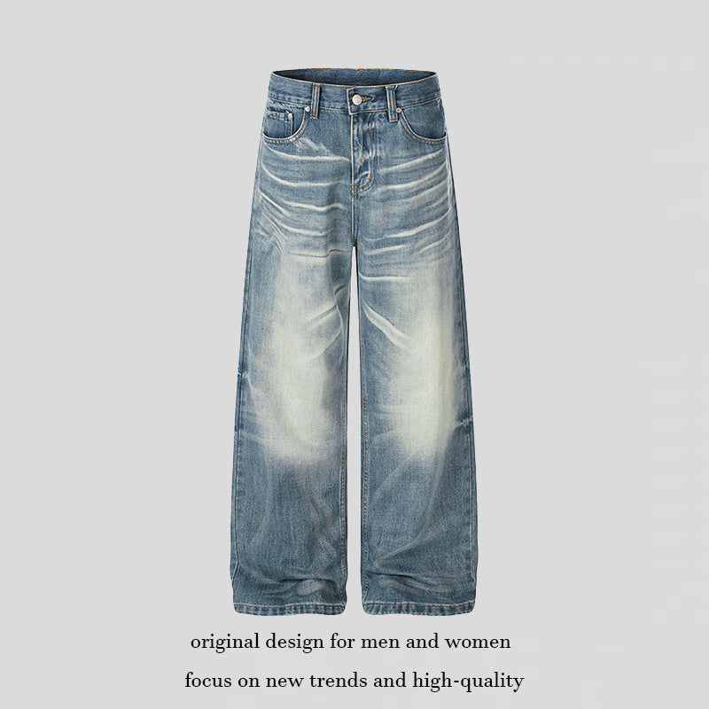 Damen weite High‑Waist Culotte-Jeans mit Used-Effekt Drune