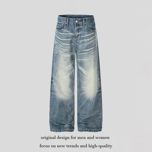 Damen weite High‑Waist Culotte-Jeans mit Used-Effekt Drune