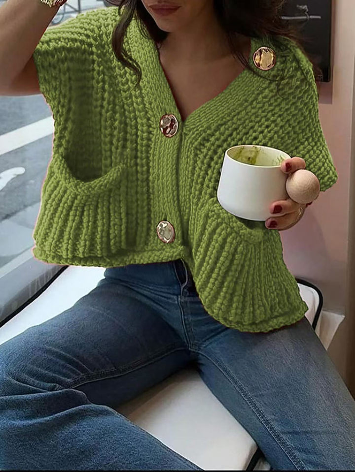 Damen Strickweste mit Knopfdetails und praktischen Taschen Drune