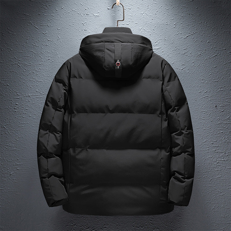 Herren Wattierte Kurzparka mit Kapuze, wasserabweisender Oberfläche und Utility-Taschen Drune
