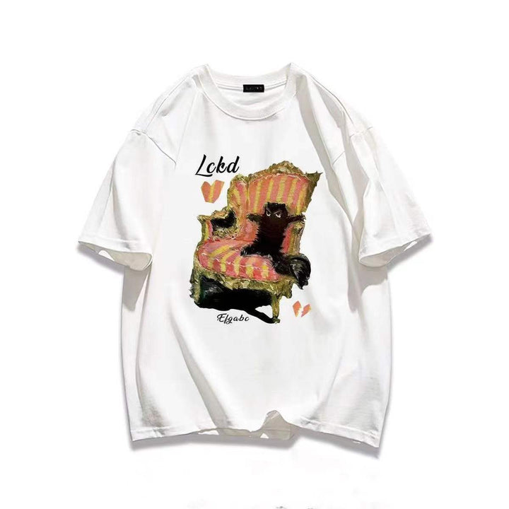 Damen Sweatshirt mit humorvollem Katzendesign Drune