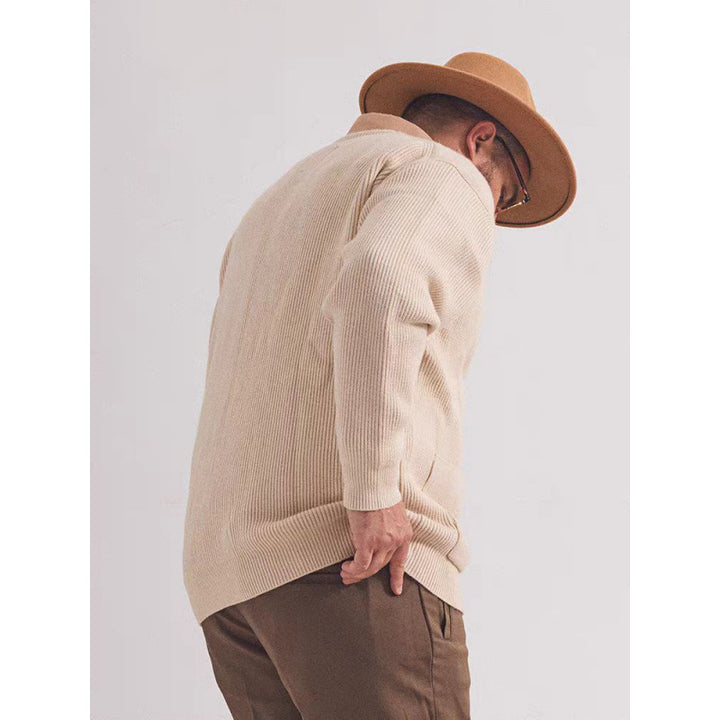 Unisex Oversized Boxy-Strickjacke mit verdecktem Reißverschluss und breiter Rippenstruktur Drune
