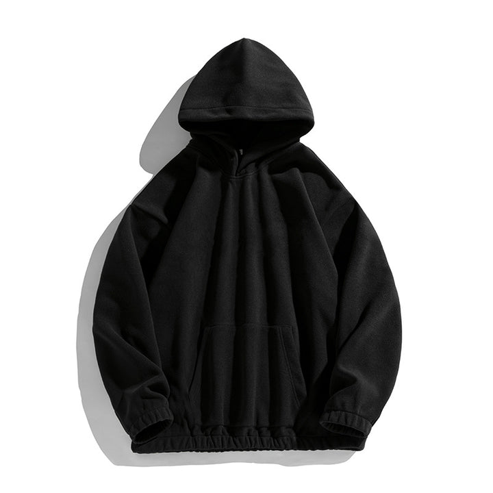 Unisex Oversize Fleece-Hoodie mit elastischem Saum und aufgesetzter Kängurutasche Drune