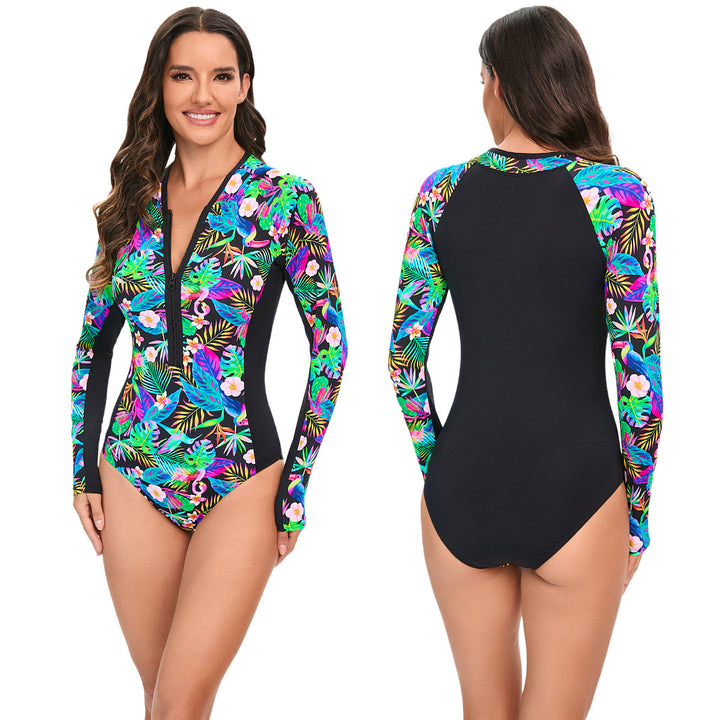 Damen Langarm-Schwimmanzug mit floralem Design Drune