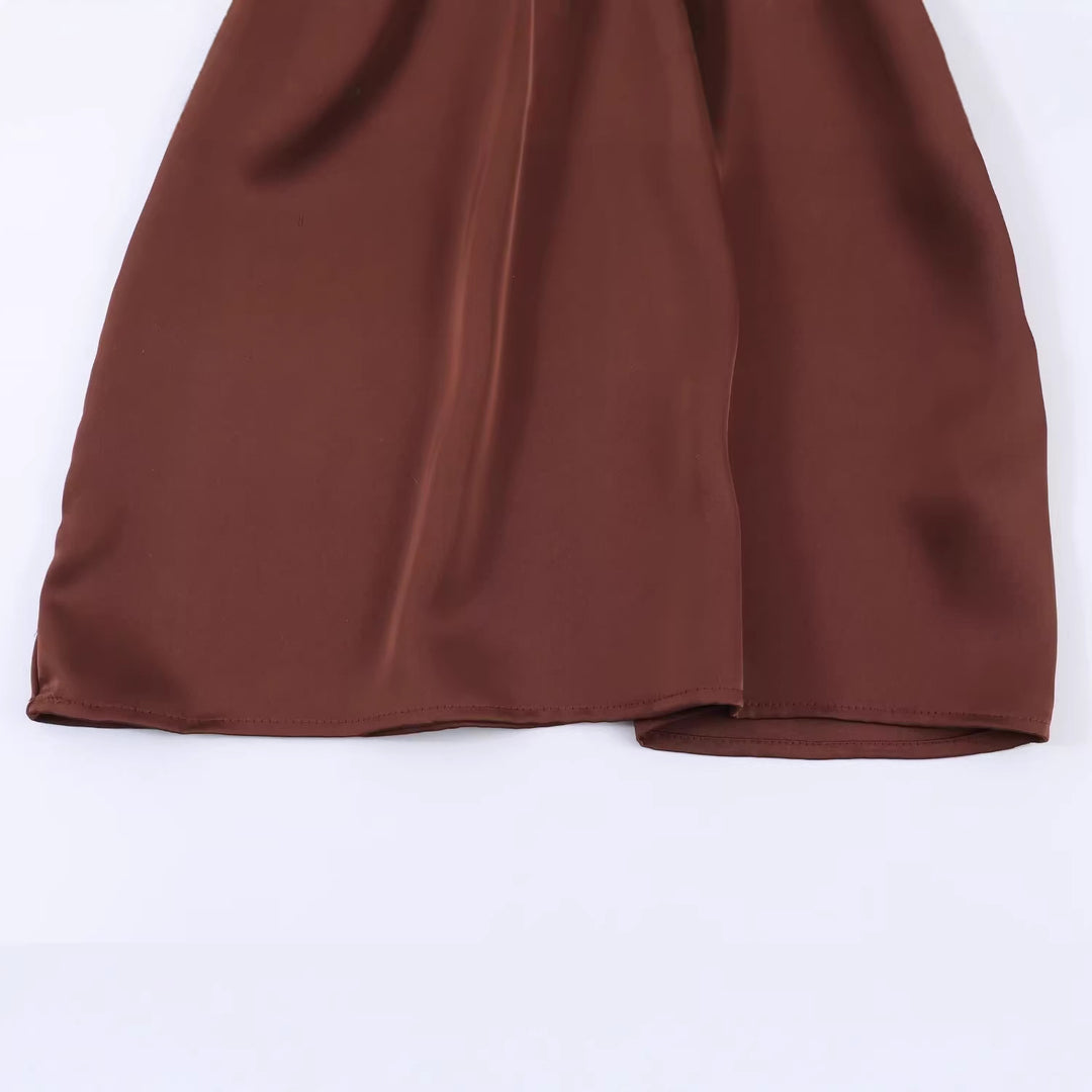 Damen Kurzes A-Linien-Kleid mit Rosen-Jacquard, Volantärmeln und Ziergürtel Drune