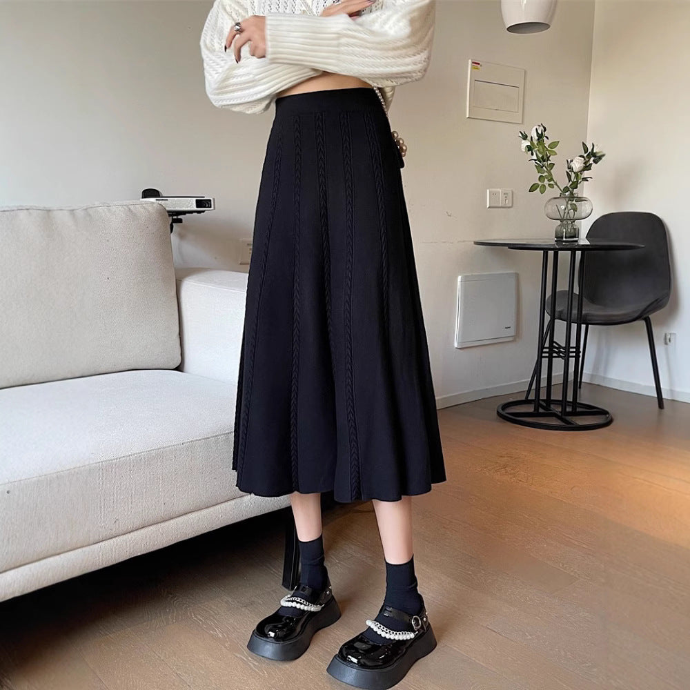 Damen Eleganter Plisseerock mit hohem Taillenschnitt Drune