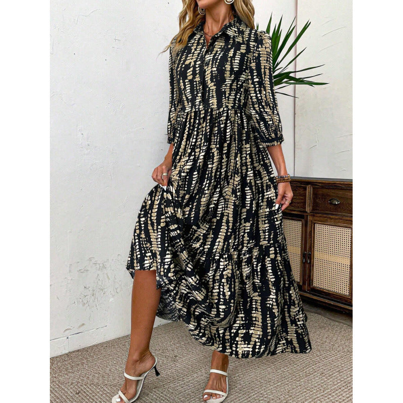 Damen Hemdblusenkleid mit raffinierten Rüschendetails und asymmetrischem Saum Drune