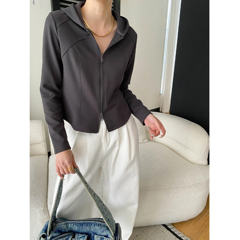 Damen lässige Kapuzenjacke mit praktischen Taschen und sportlichem Schnitt Drune