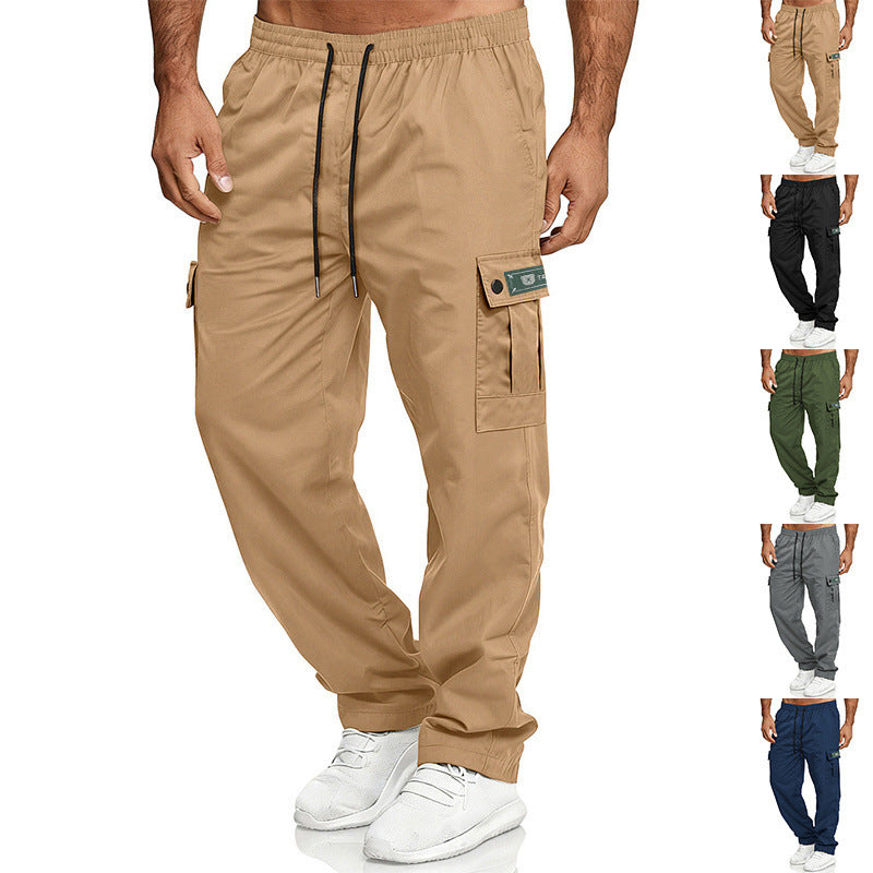 Herren Cargohose mit elastischem Bund, Kordelzug und Multifunktions-Taschen Drune