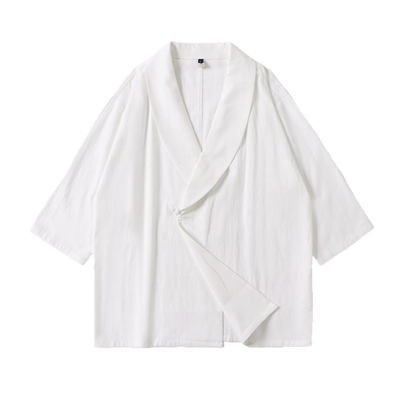 Unisex Oversize-Kimono-Jacke mit Schalkragen und Wickelverschluss Drune