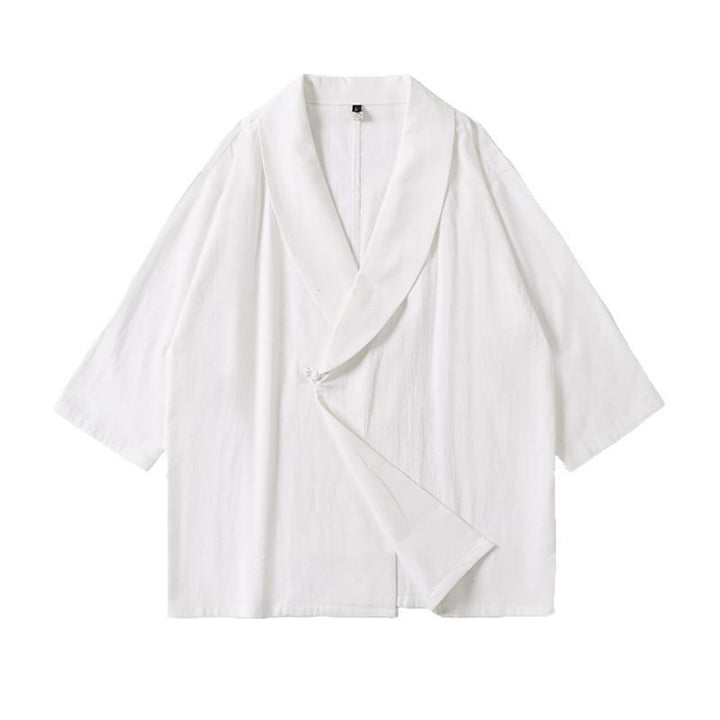 Unisex Oversize-Kimono-Jacke mit Schalkragen und Wickelverschluss Drune