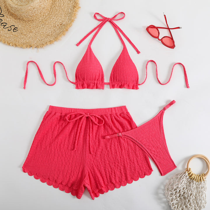 Damen Triangel-Bikini mit Shorts und herausnehmbarem Innenfutter Drune