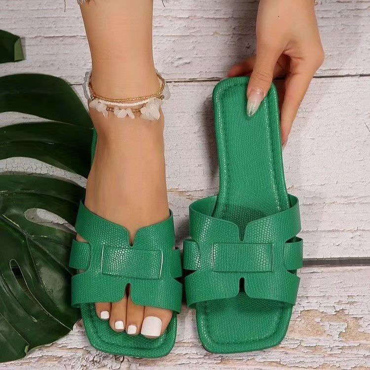 Damen Komfortable Slidesandalen mit modischem Riemen-Design Drune