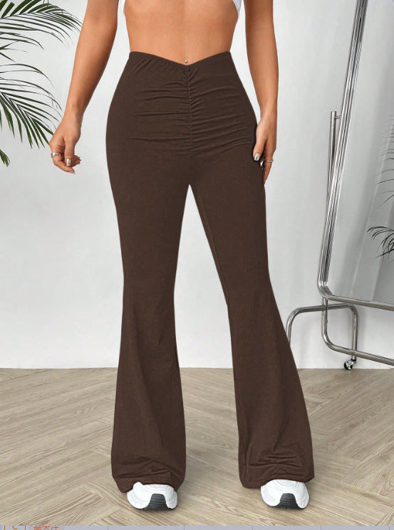 Damen Hochtaillierte Bootcut-Hose Drune
