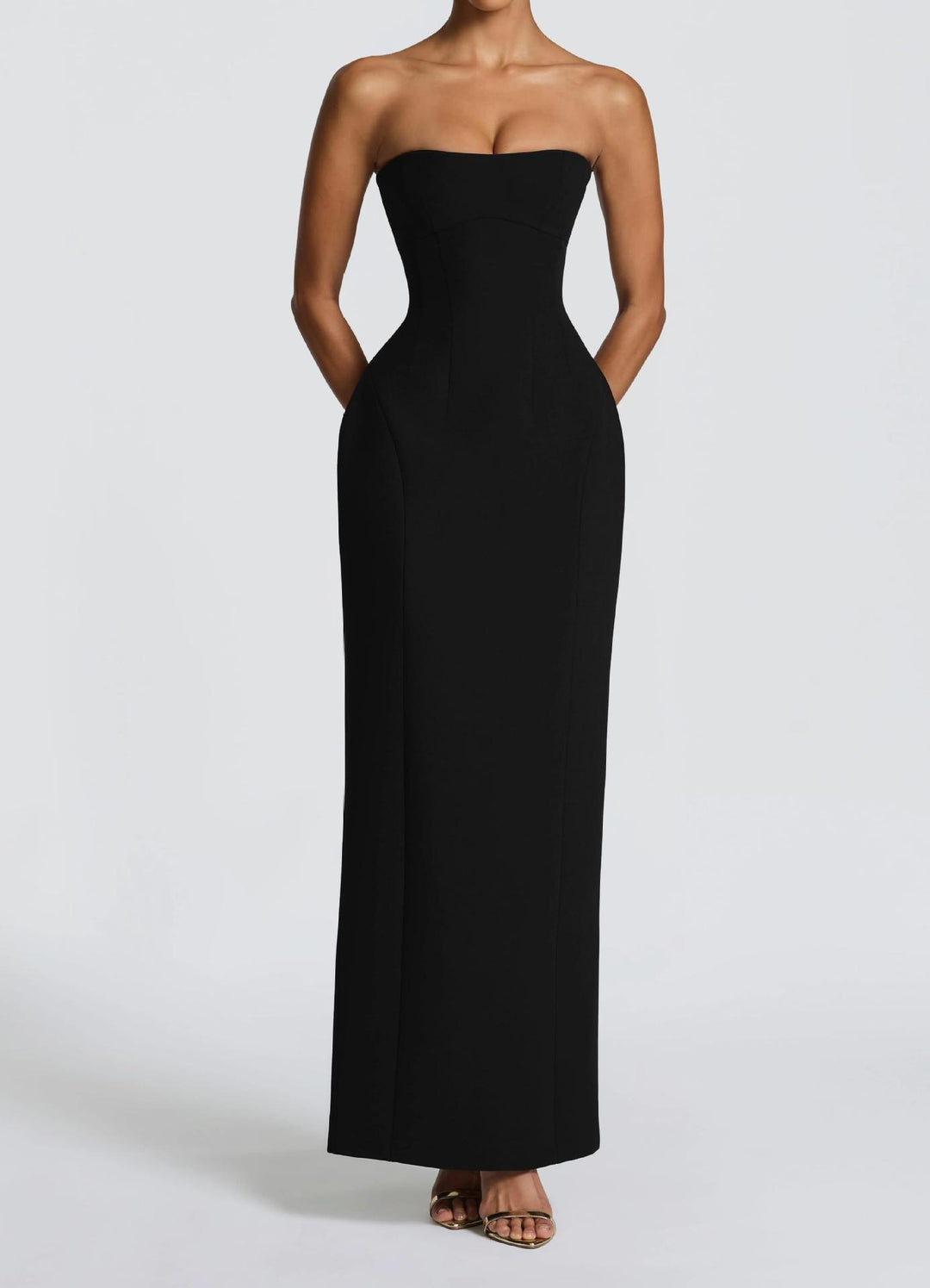 Damen Elegantes Cocktailkleid mit schulterfreiem Schnitt Drune