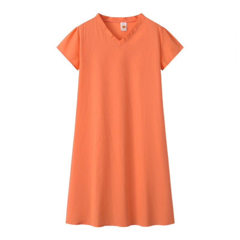 Damen Leinen-Midikleid Kastiges Oberteil
