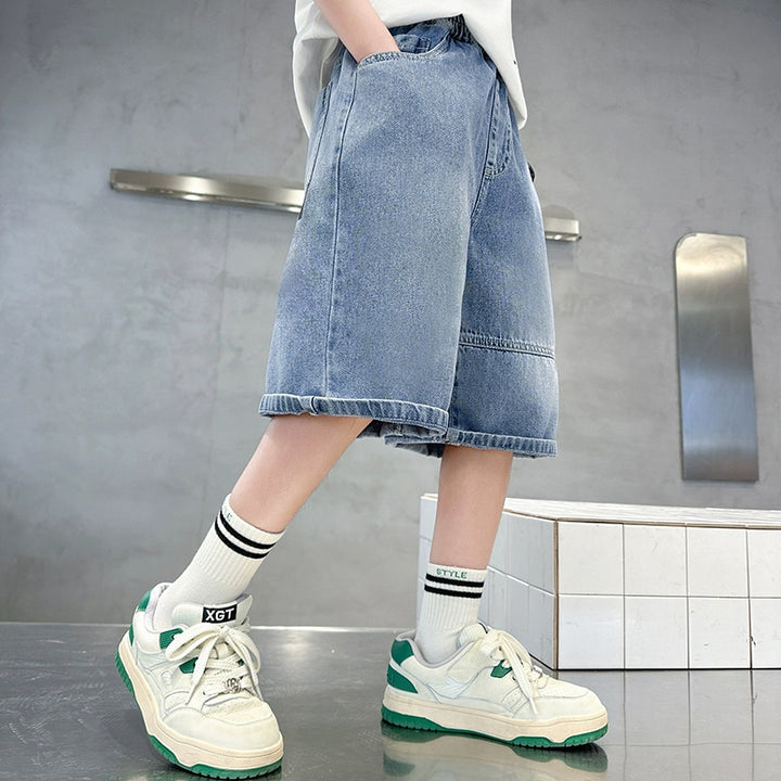Unisex lässige Jeansshorts mit breitem Schnitt Drune