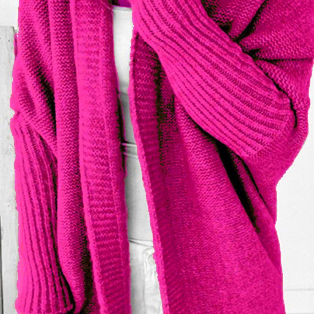 Damen Longline Kapuzen-Strickcardigan mit offener Front Drune