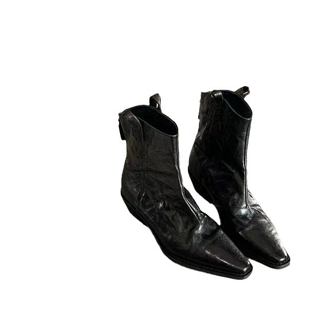 Herren Western-Stiefelette mit spitzer Kappe und Zugschlaufen Drune