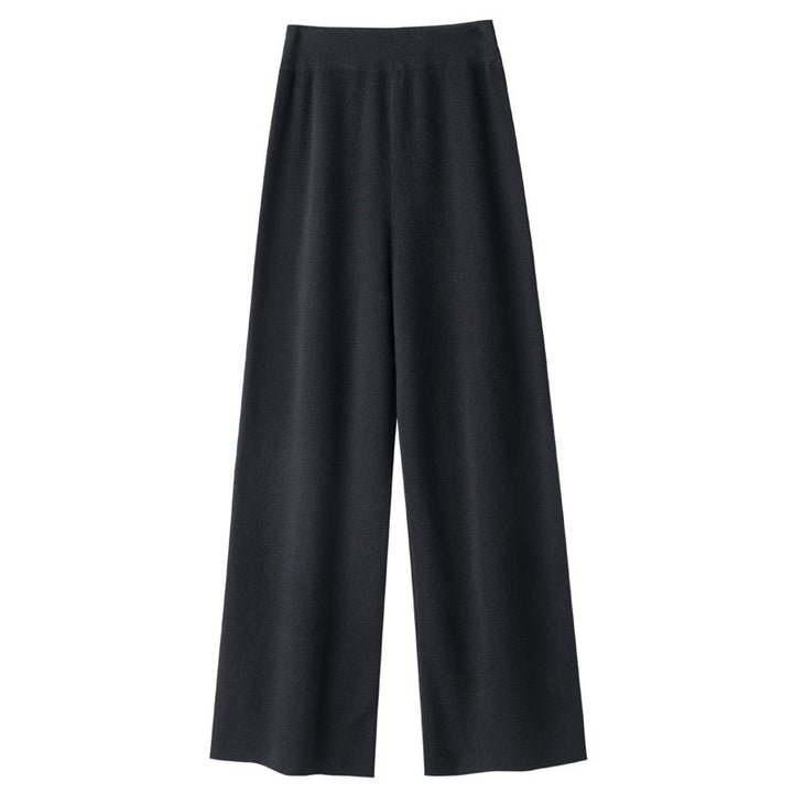 Damen Weite Strickhose mit hohem Bund und kaschmirähnlicher Weichheit Drune