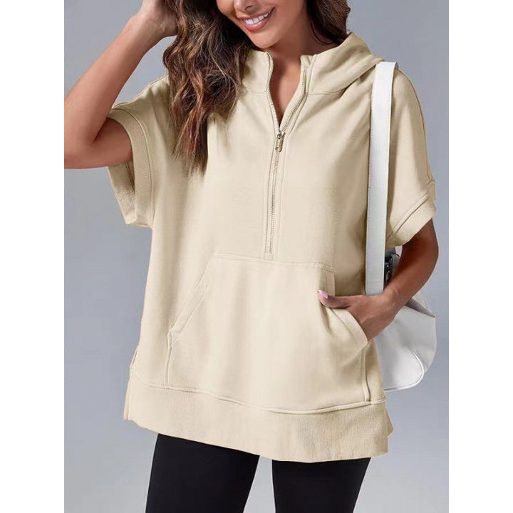 Damen Lässiger Kapuzenpullover mit Reißverschluss und praktischen Taschen Drune