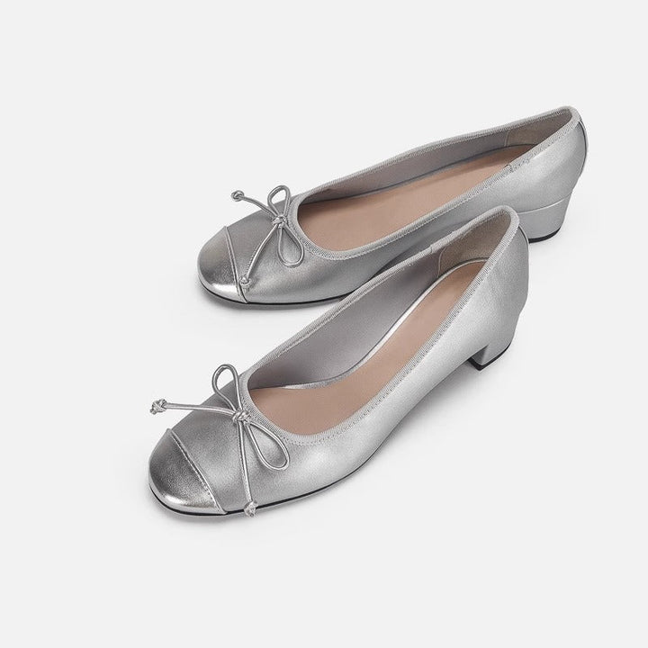 Damen Ballerinas mit elegantem Schleifendetail und glänzendem Obermaterial Drune