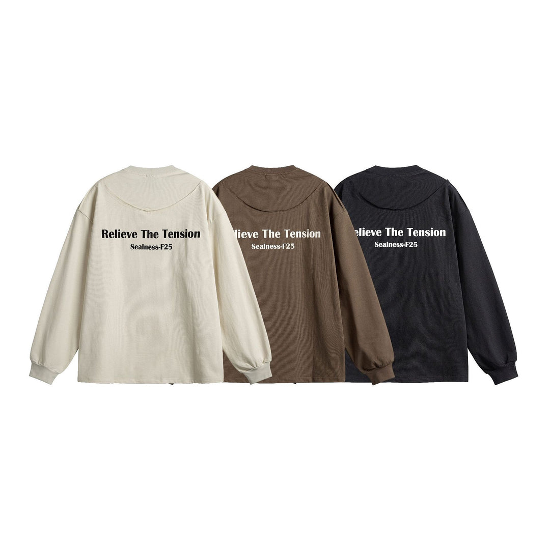 Unisex Oversize-Longsleeve mit dropped shoulder, gerippten Bündchen und minimalistischer Bruststickerei Drune