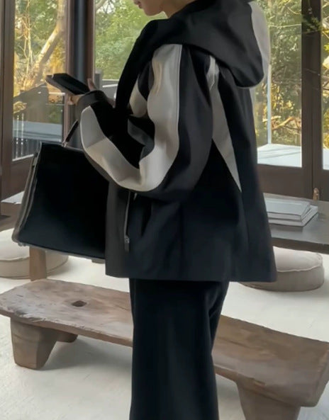 Damen Urbanes Übergangsjacke mit hohem Kragen Drune