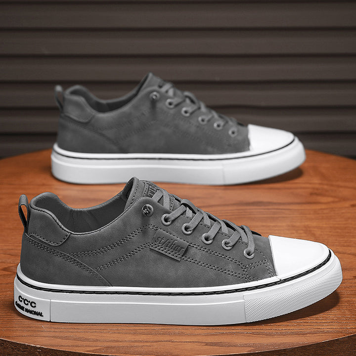 Herren klassische Low-Top Sneaker im Canvas-Look mit verstärkter Zehenkappe und gepolstertem Komfortfußbett Drune