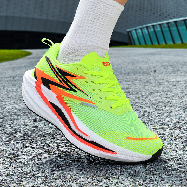 Unisex gepolsterte Straßenlaufschuhe mit rocker-Zwischensohle, energierückführender Dämpfung und atmungsaktivem Mesh-Upper Drune