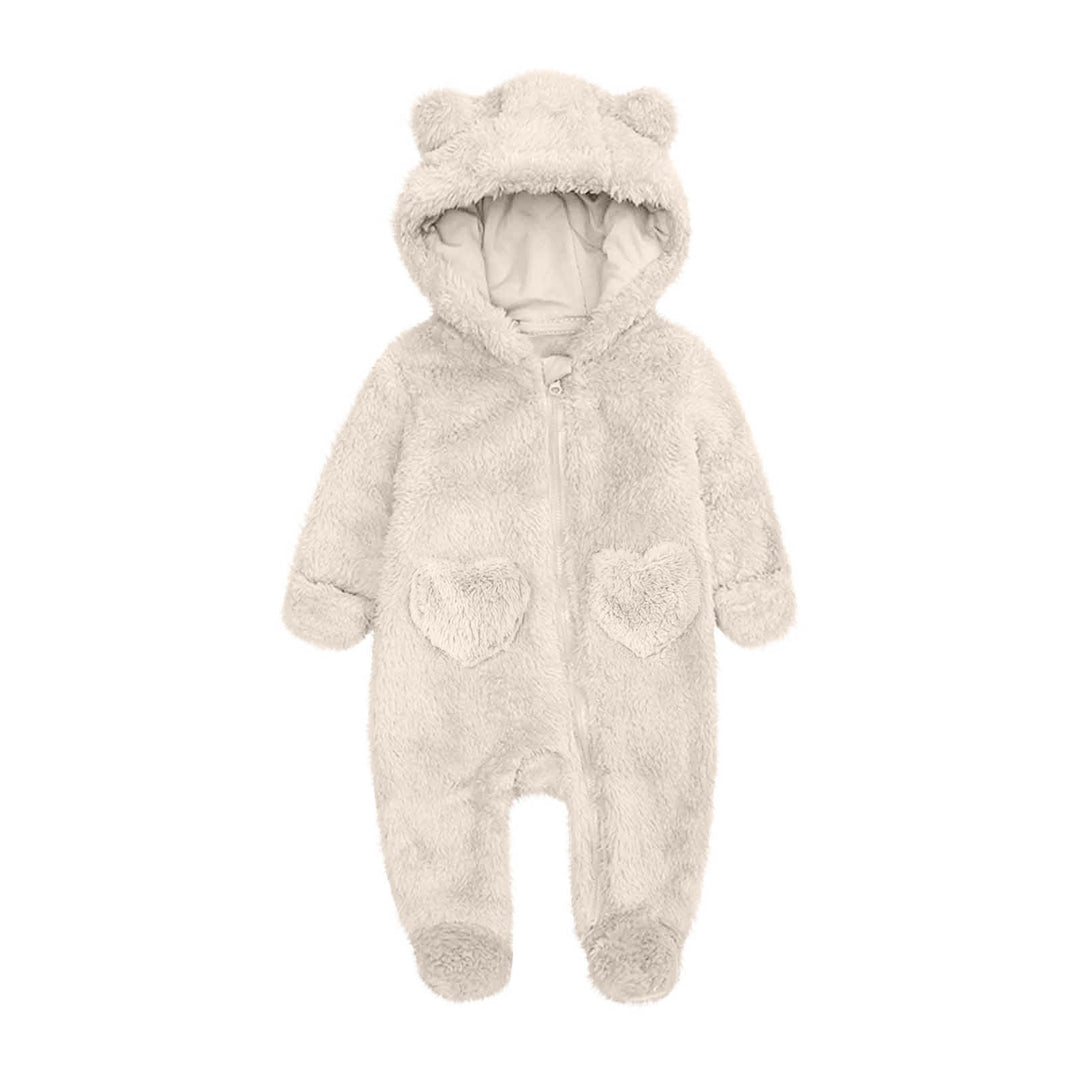 Unisex Fleeceoverall mit Kapuze und Herzaugen Drune