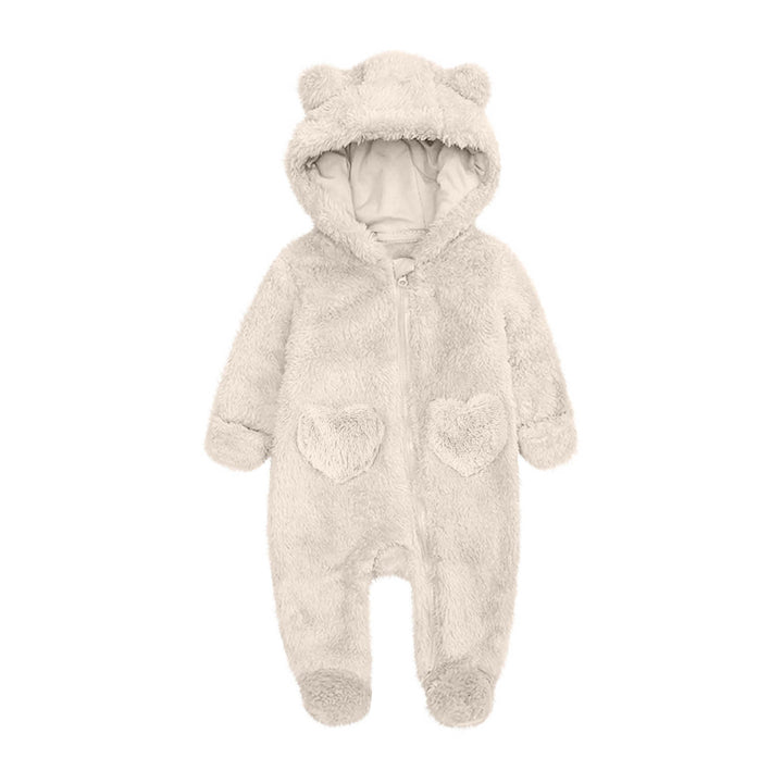 Unisex Fleeceoverall mit Kapuze und Herzaugen Drune