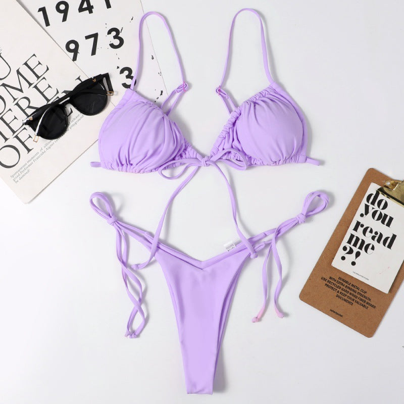 Damen Bikini-Set mit ajustierbaren Bindebändern und modischem Leopardenmuster Drune