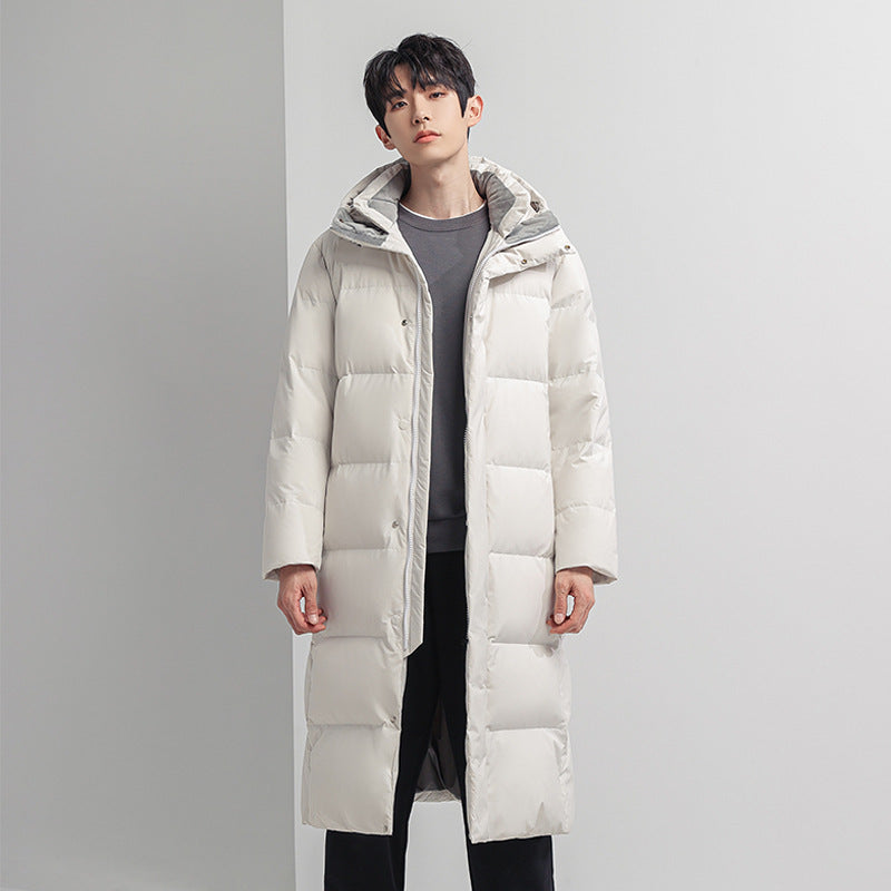 Herren Lange Steppjacke mit Kapuze Drune 1787978142