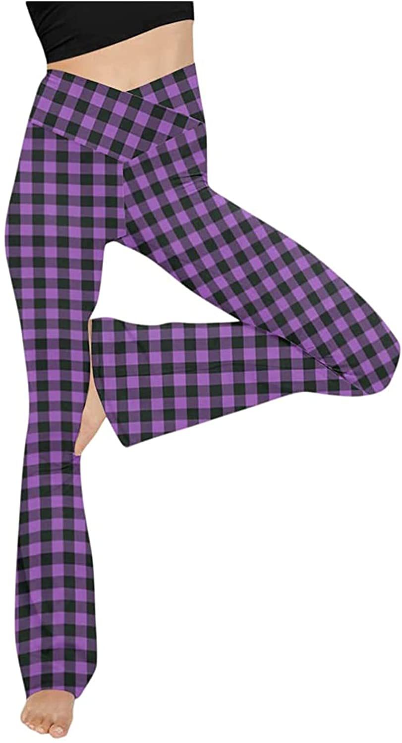 Damen Bootcut Yoga-Hose aus elastischem Material mit hohem Bund Drune