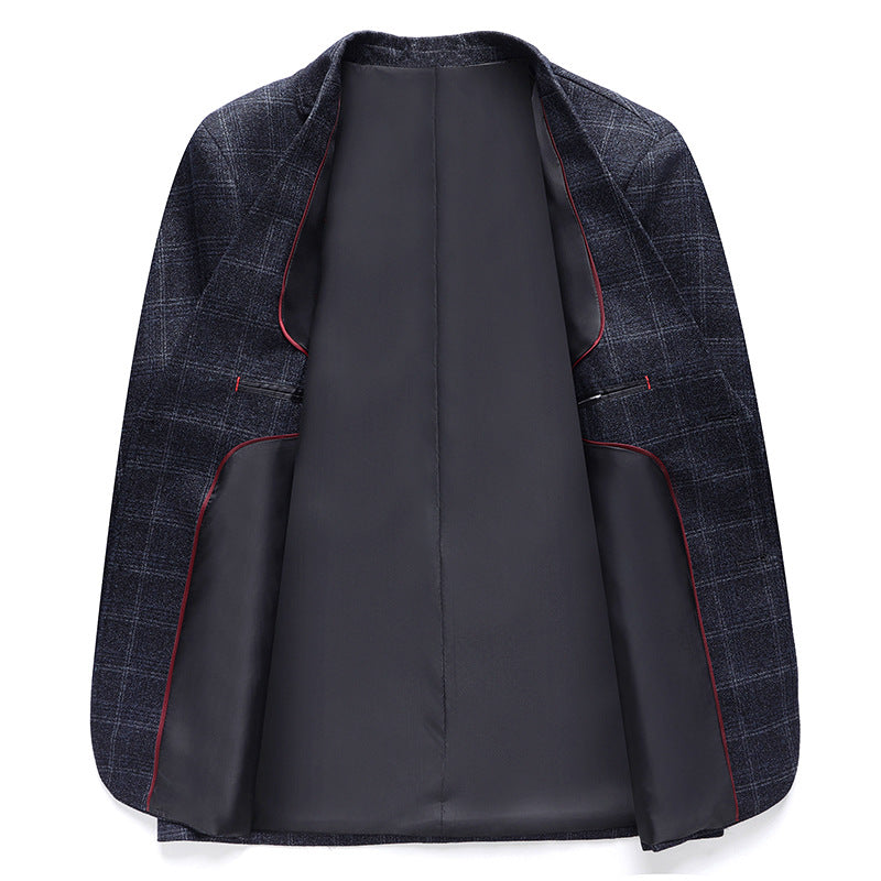 Herren Kariertes Sakko im Casual-Blazer-Stil mit dezenter Struktur Drune