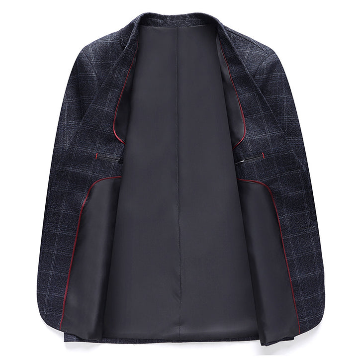 Herren Kariertes Sakko im Casual-Blazer-Stil mit dezenter Struktur Drune