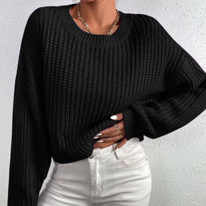 Damen Grobstrickpullover mit lässigem Schnitt und überschnittenen Schultern Drune