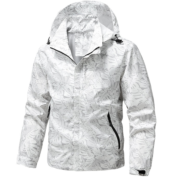 Herren Leichte Outdoor-Jacke mit Kapuze und Print Drune