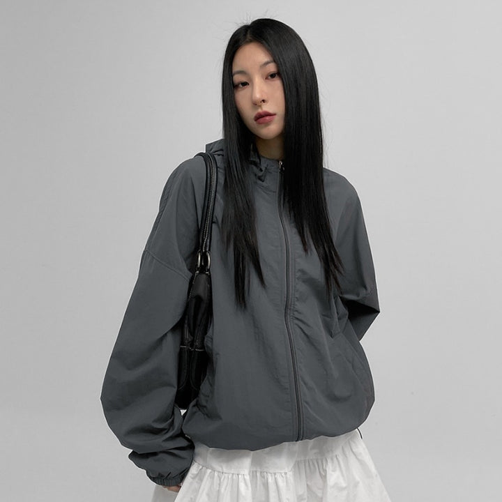 Damen lässige Übergangsjacke mit hohem Kragen und verstellbarem Kordelzug Drune 1772505648
