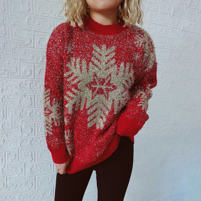 Drune | Weihnachtlicher Strickpullover Mit Festlichem Motiv