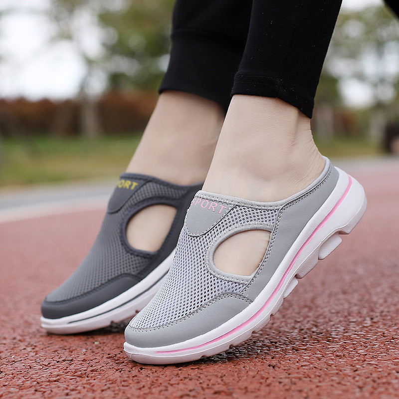 Damen nan atmungsaktive Netzgewebe-Slipper mit ergonomischem Komfortfußbett Drune
