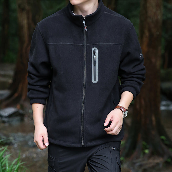 Herren Atmungsaktive Microfleecejacke mit wasserabweisender Brustreißverschluss-Leiste und Stehkragen Drune